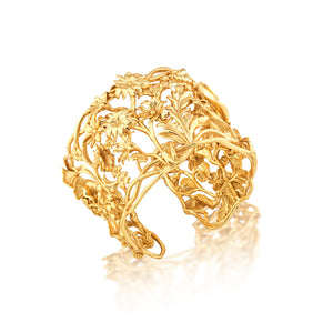 Meadow Wildflower Cuff in Gold