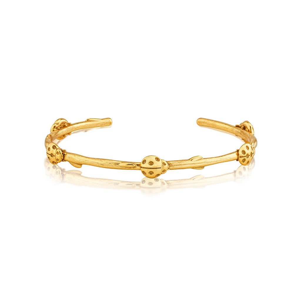 Meadow Ladybug Petite Cuff in Gold