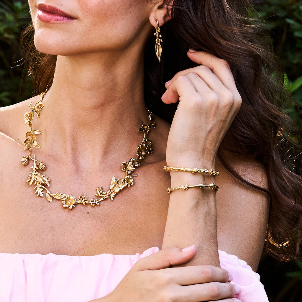 Meadow Ladybug Petite Cuff in Gold