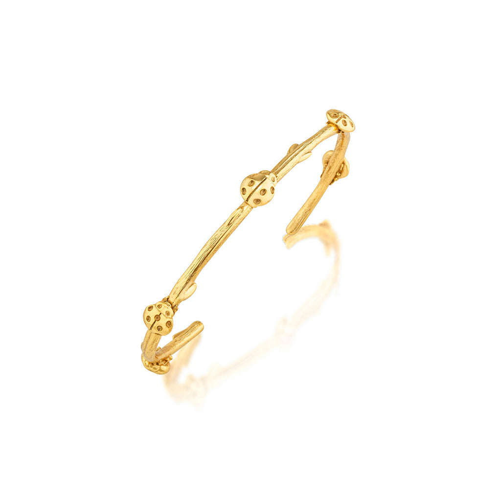 Meadow Ladybug Petite Cuff in Gold