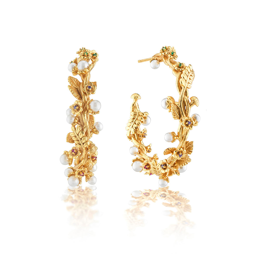Meadow Grande Hoop Earrings in Pearl