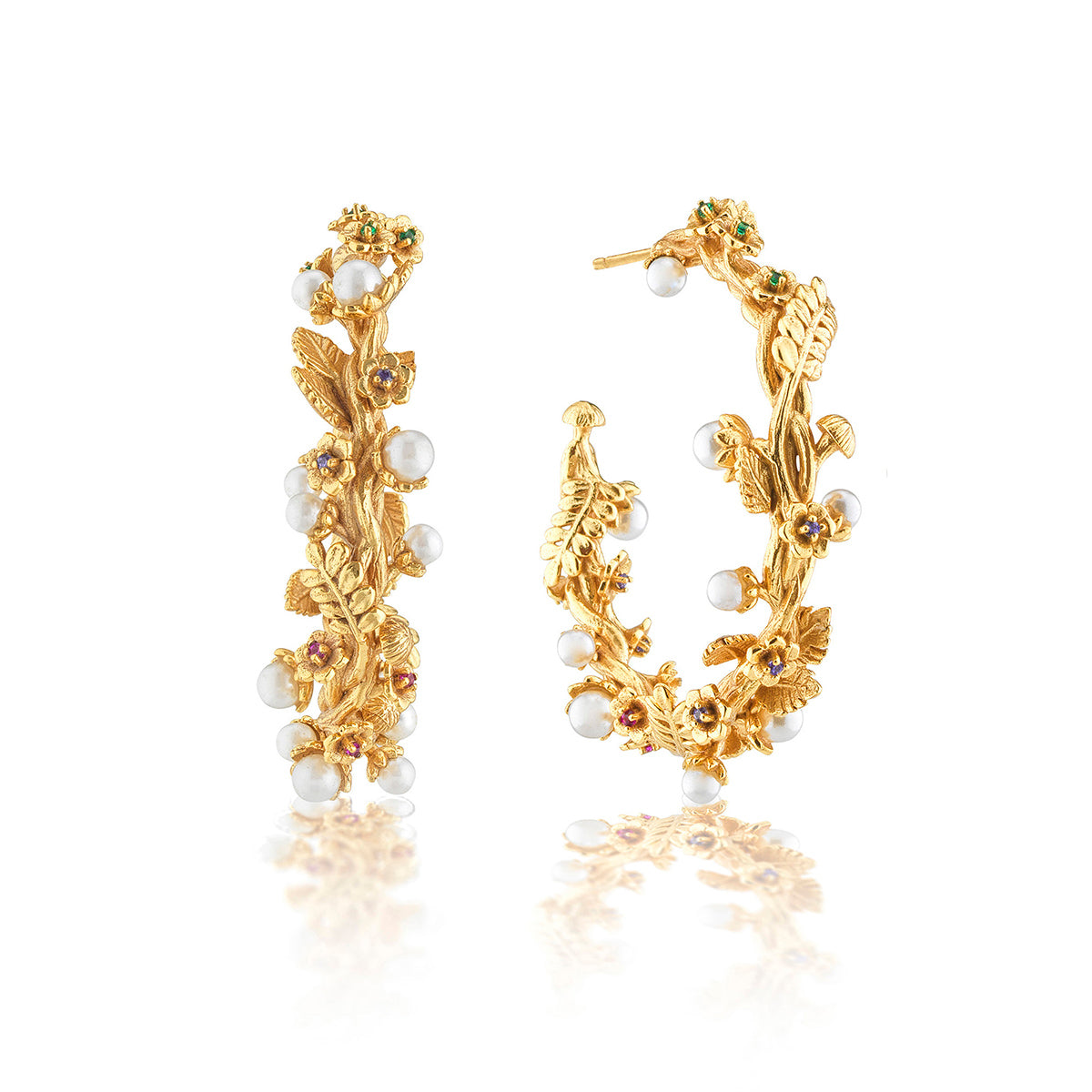 Meadow Grande Hoop Earrings in Pearl