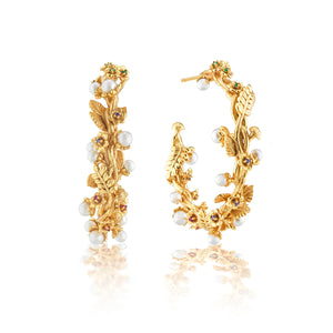 Meadow Grande Hoop Earrings in Pearl