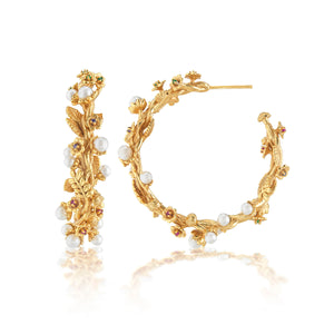 Meadow Grande Hoop Earrings in Pearl