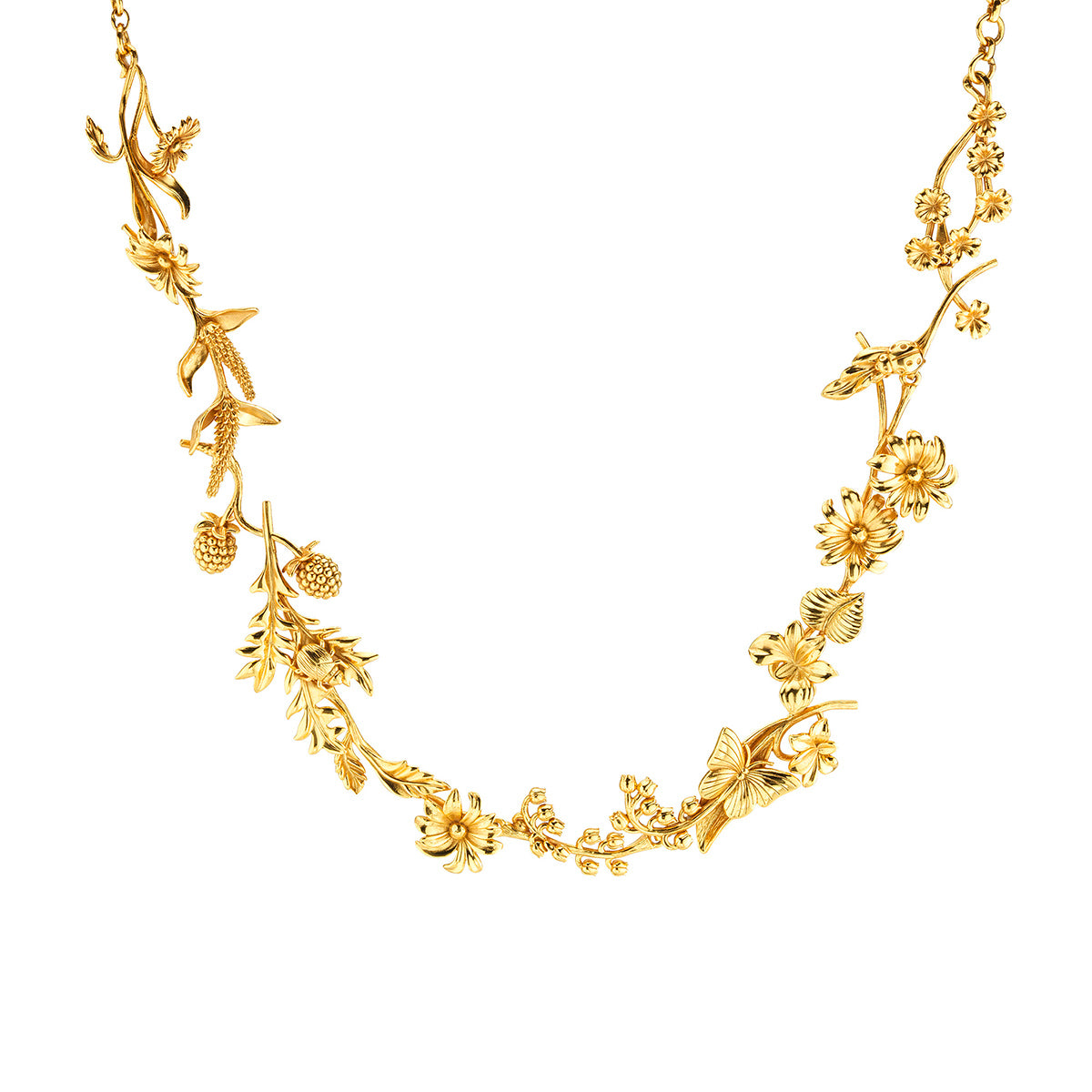Meadow Wildflower Necklace in Gold