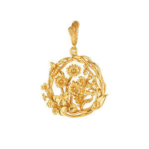 Meadow Wildflower Pendant in Gold