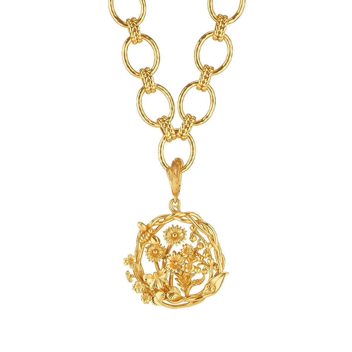 Meadow Wildflower Pendant in Gold