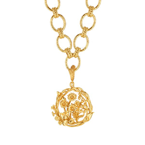 Meadow Wildflower Pendant in Gold