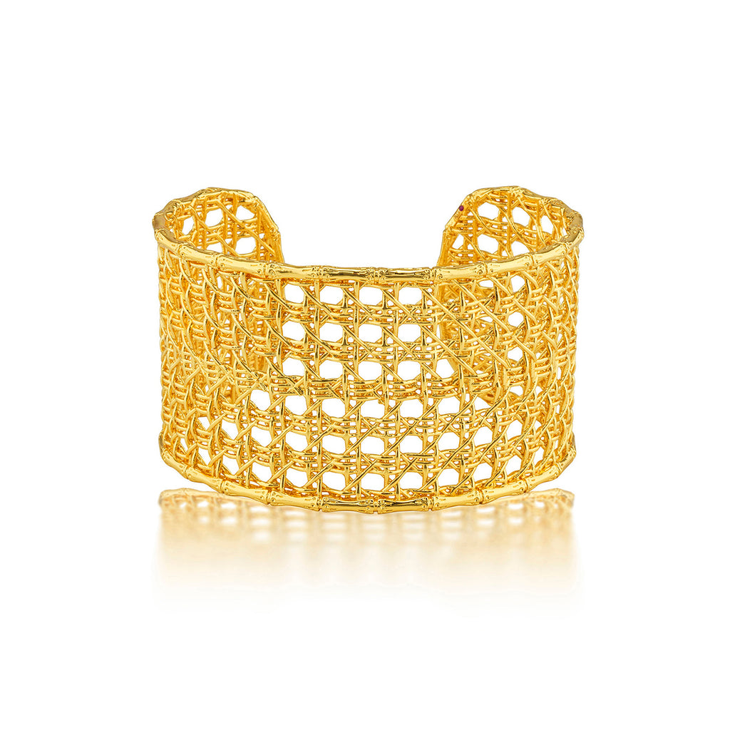 Veranda Caning Cuff in Gold