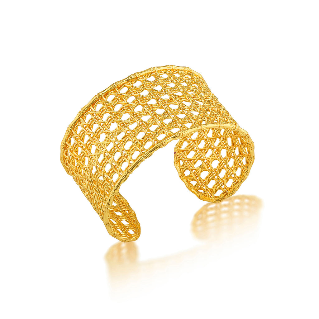 Veranda Caning Cuff in Gold