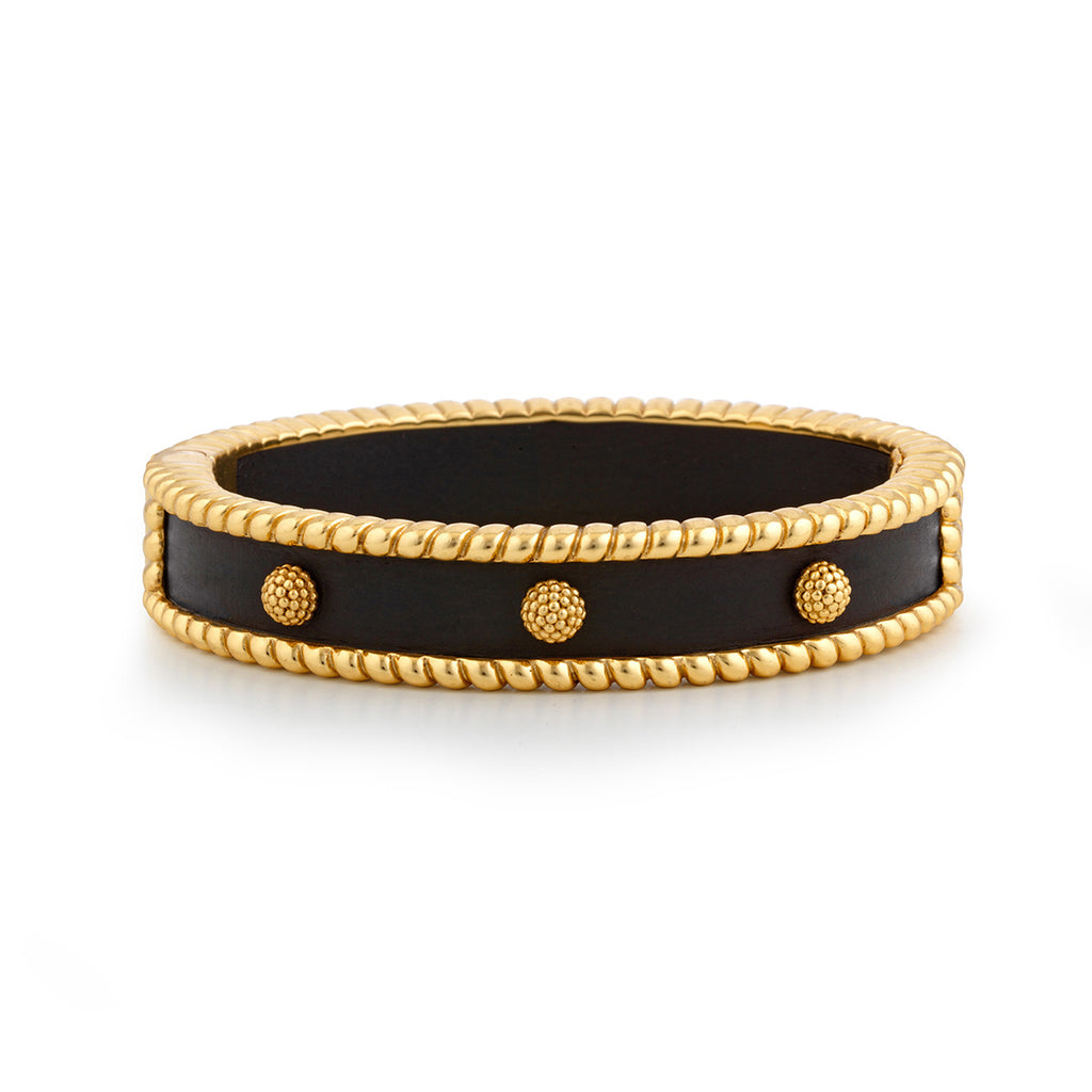 Berry Small Hinged Bangle in Ebony