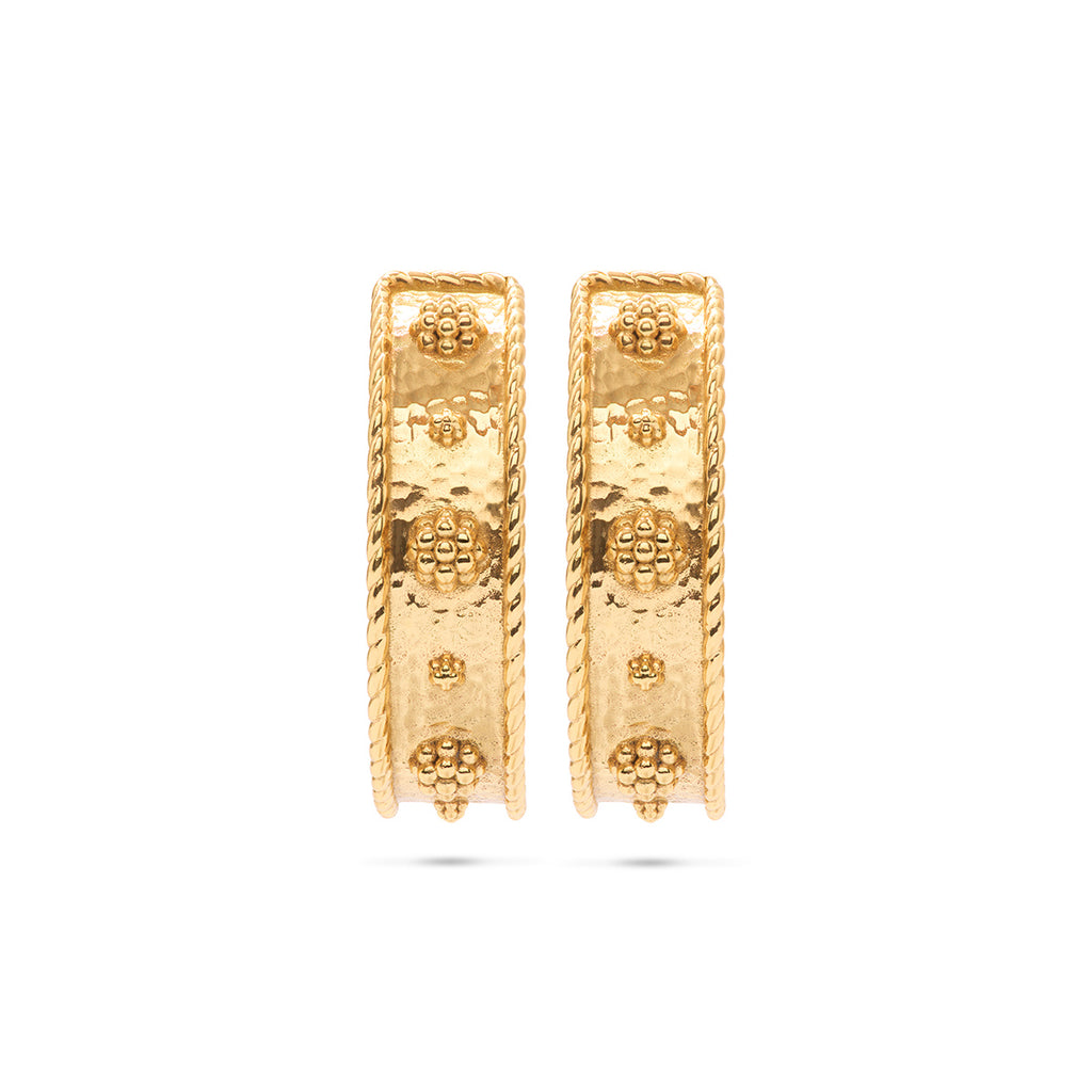Berry Hoop Earrings in Hammered Gold