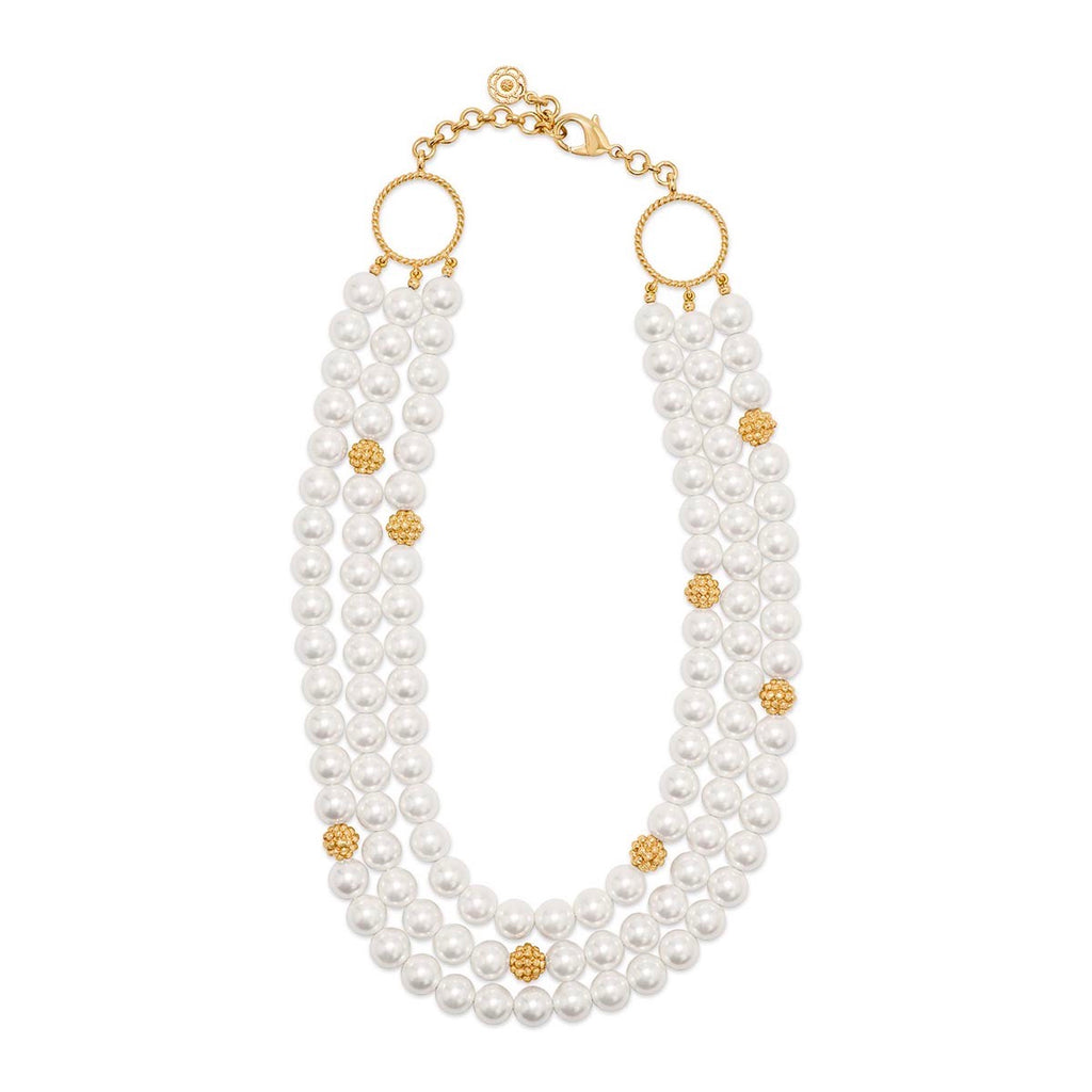 Berry & Bead Triple Strand Necklace