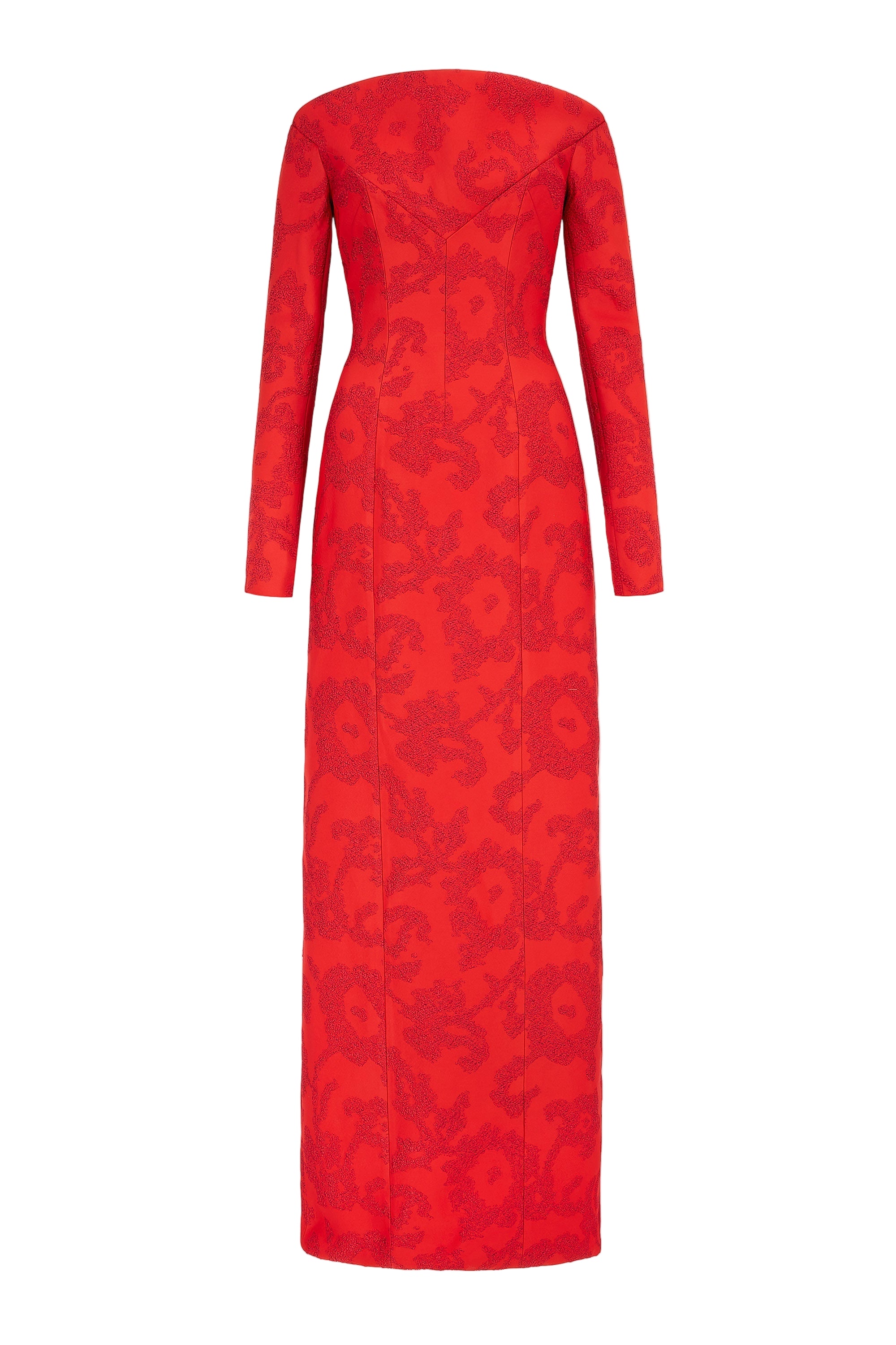 Zarith Dress In Red Boucle Floral - Emilia Wickstead