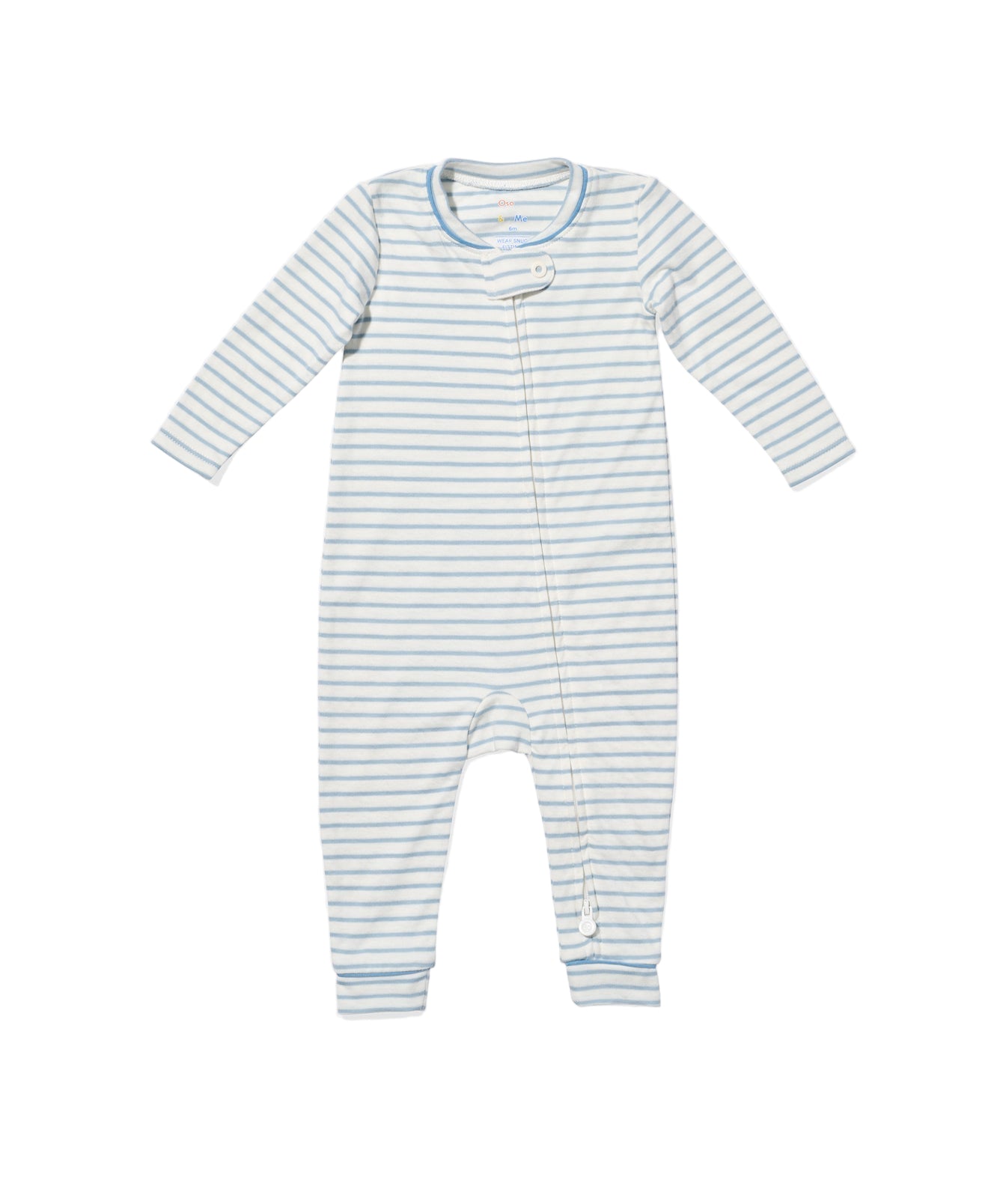 Ziggy Zip Romper in Dusty Blue Mini Stripe