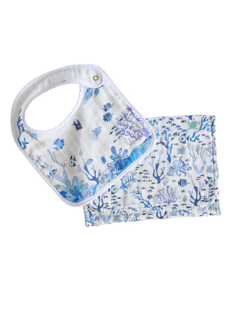 Under the Sea Bib and Burp Cloth Set