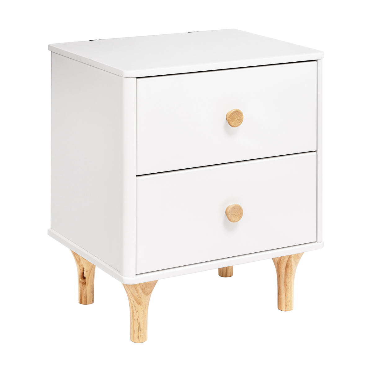 Lolly Nightstand with USB Port in White & Natural