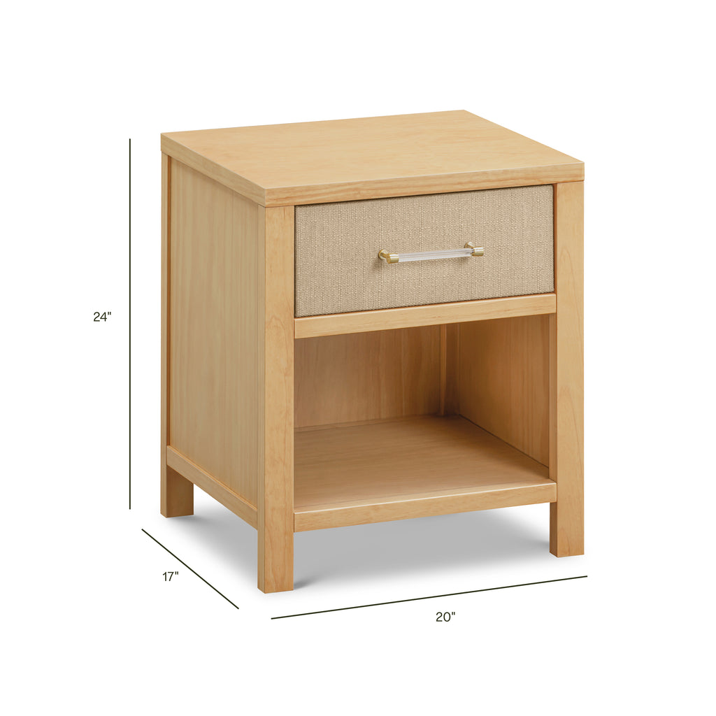 Eloise Assembled Nightstand in Honey and Performance Sand Eco-Weave