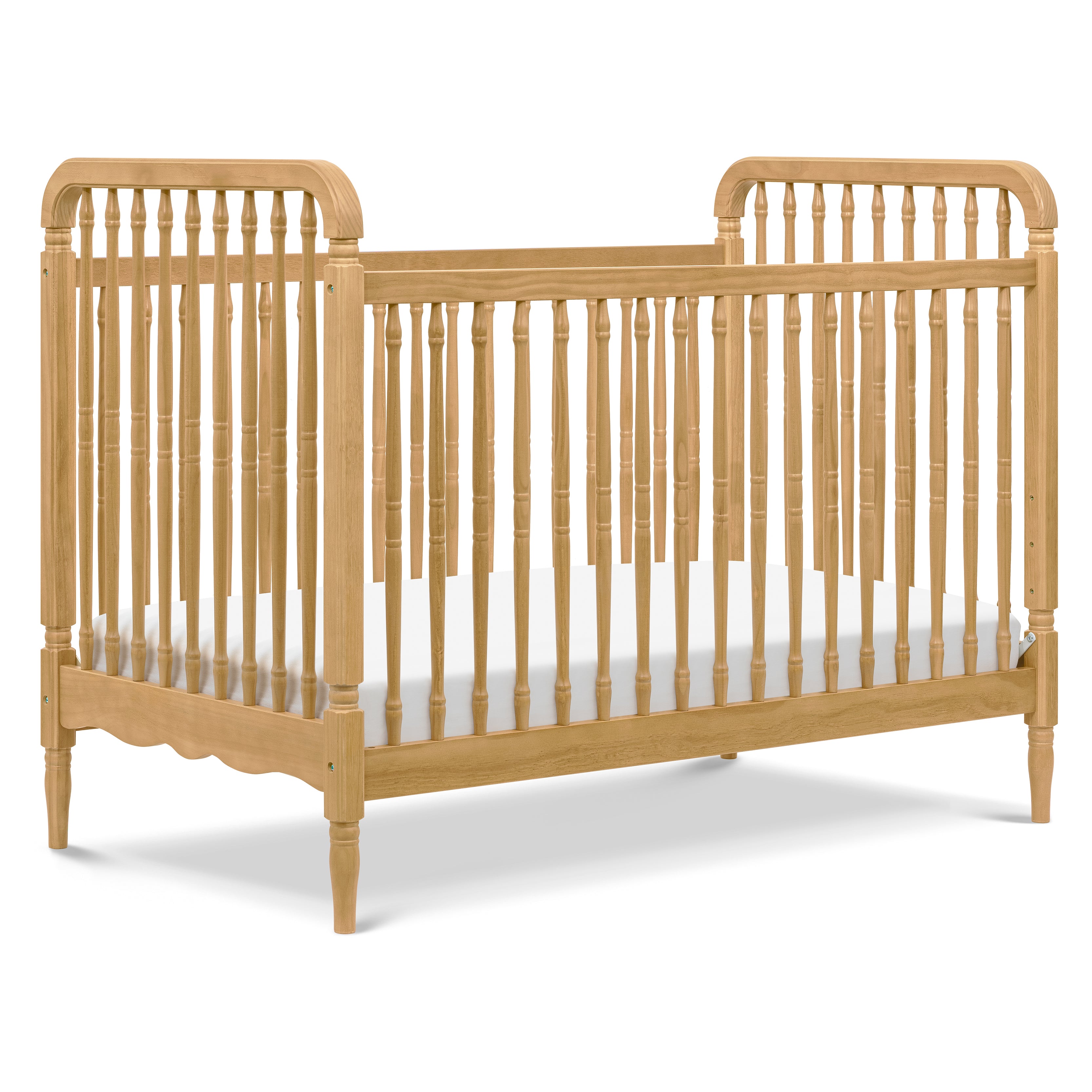 Liberty 3-in-1 Convertible Spindle Crib with Toddler Bed Conversion Kit in Honey