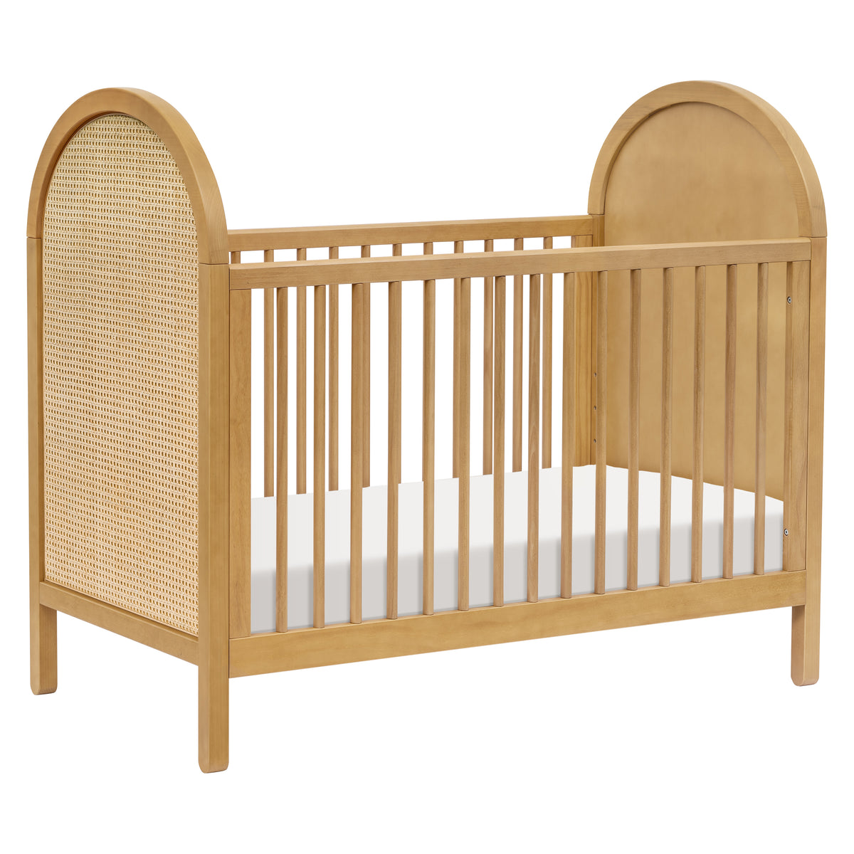 Bondi Cane 3-in-1 Convertible Crib with Toddler Bed Conversion Kit in Honey with Natural Cane