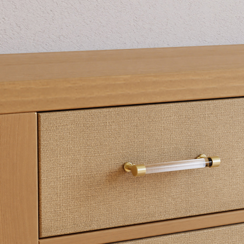 Eloise 7-Drawer Assembled Dresser in Honey and Performance Sand Eco-Weave