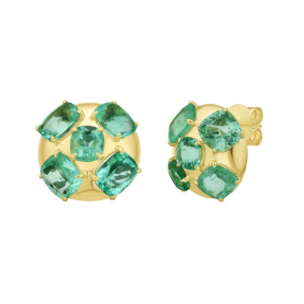 Arles Emerald Stud Earrings - Jewelry - RUCHI New York