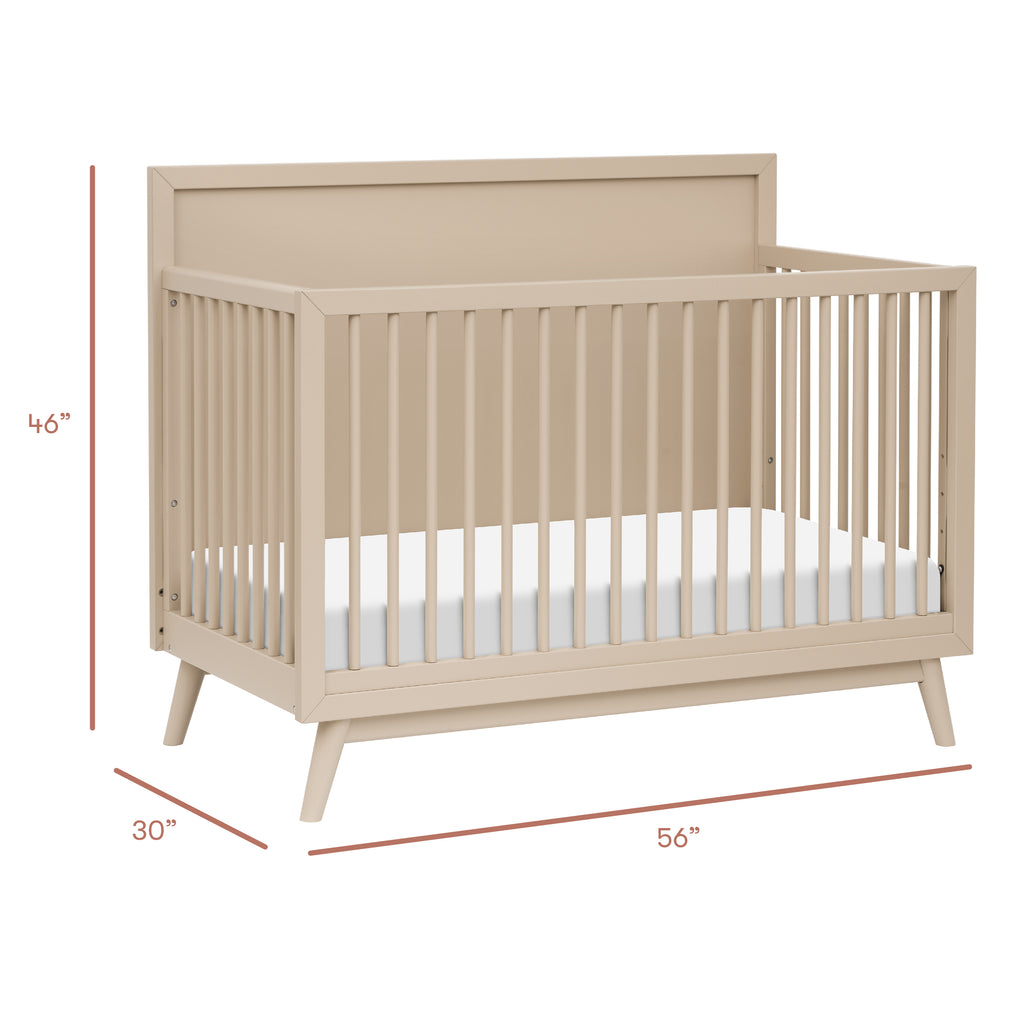 Palma 4-in-1 Convertible Crib with Toddler Bed Conversion Kit in Taupe