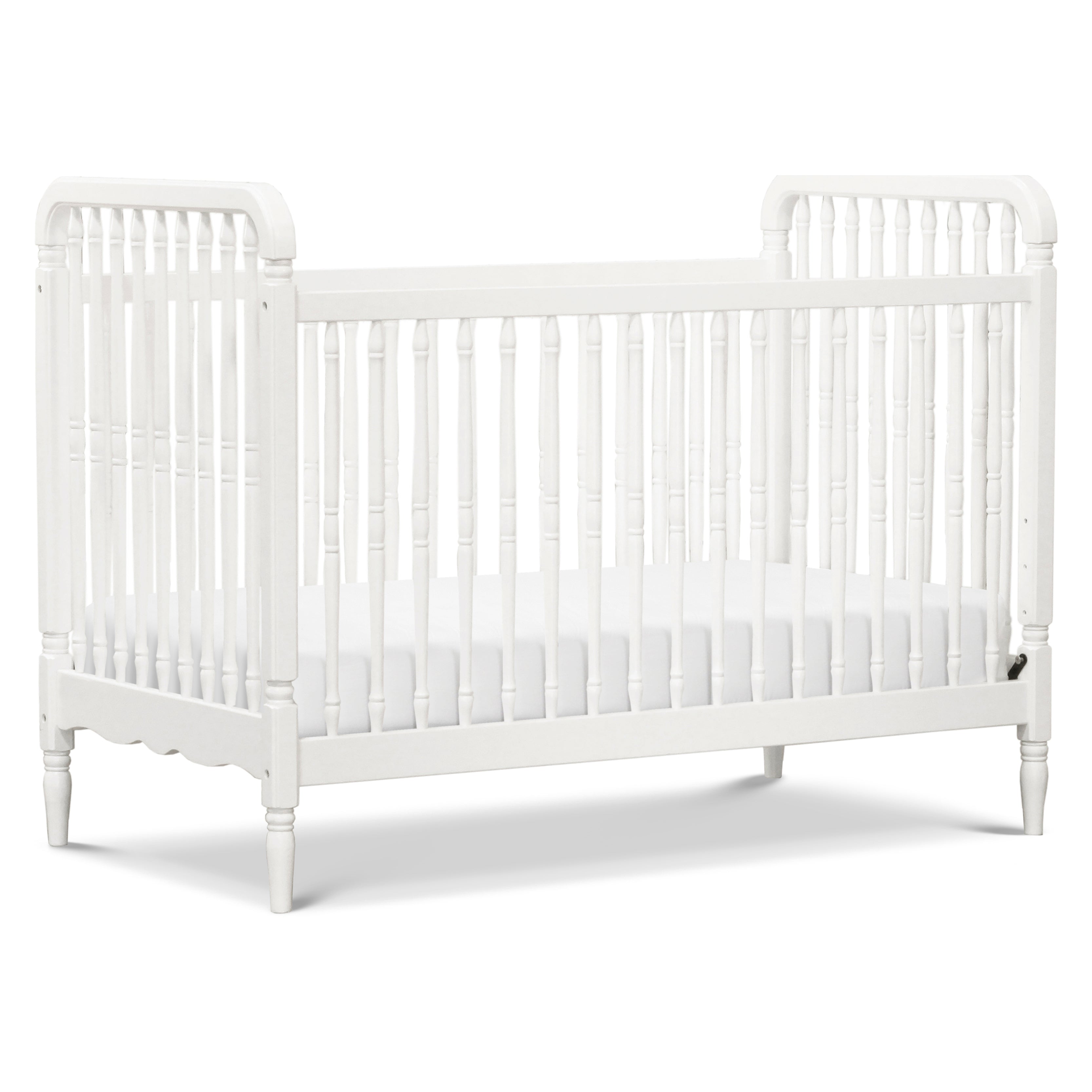 Liberty 3-in-1 Convertible Spindle Crib with Toddler Bed Conversion Kit in Warm White
