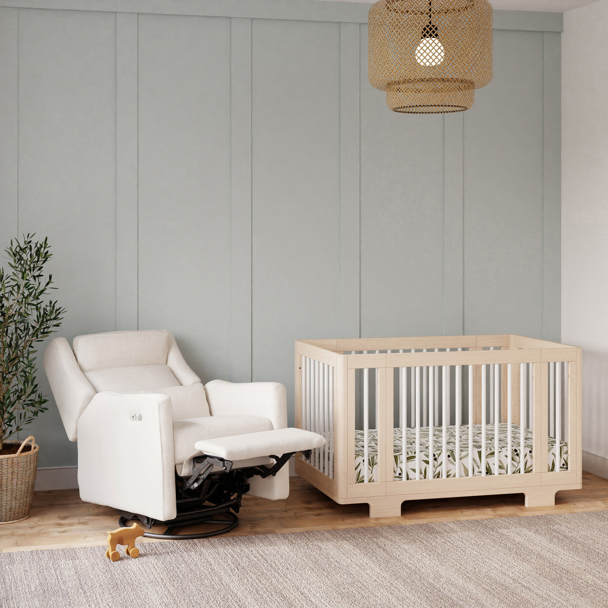 Kiwi Plus Power Recliner and Swivel Glider with Power Adjustable Headrest and USB Port in Performance Cream Eco-Weave