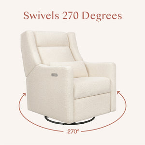 Kiwi Plus Power Recliner and Swivel Glider with Power Adjustable Headrest and USB Port in Performance Ivory Boucle