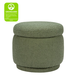 Enoki Storage Ottoman in Boucle in Olive Boucle