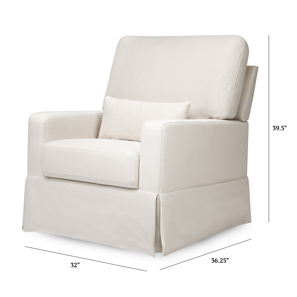 Crawford Pillowback Comfort Swivel Glider in Performance Cream Eco-Weave