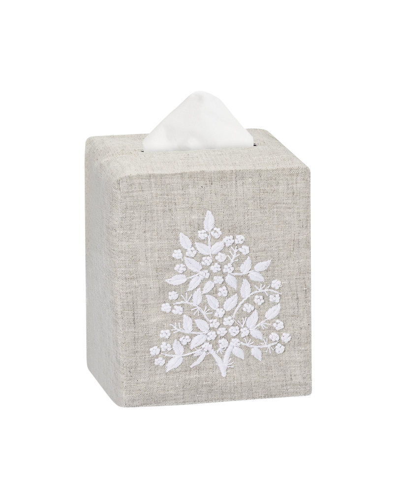 Jardin Classic Linen Boutique Tissue Box Cover in Six Colors