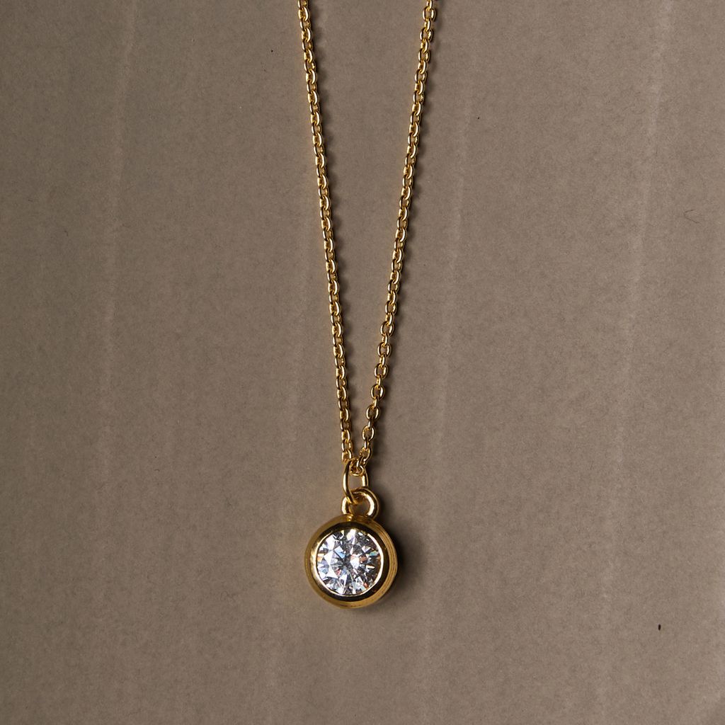 The Bezel Charm on Dainty Chain