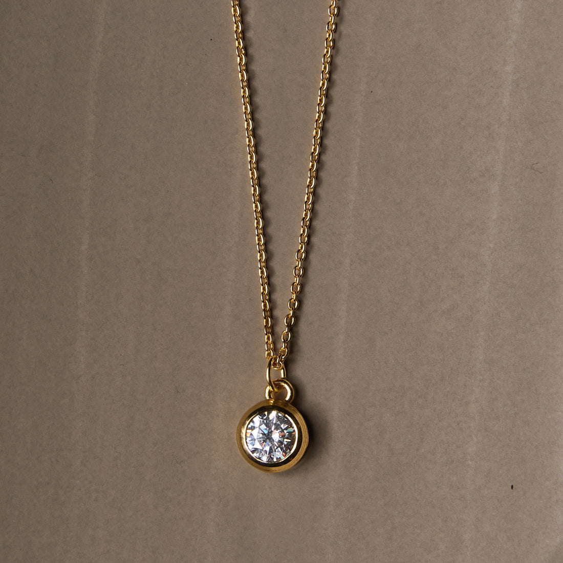 The Bezel Charm on Dainty Chain