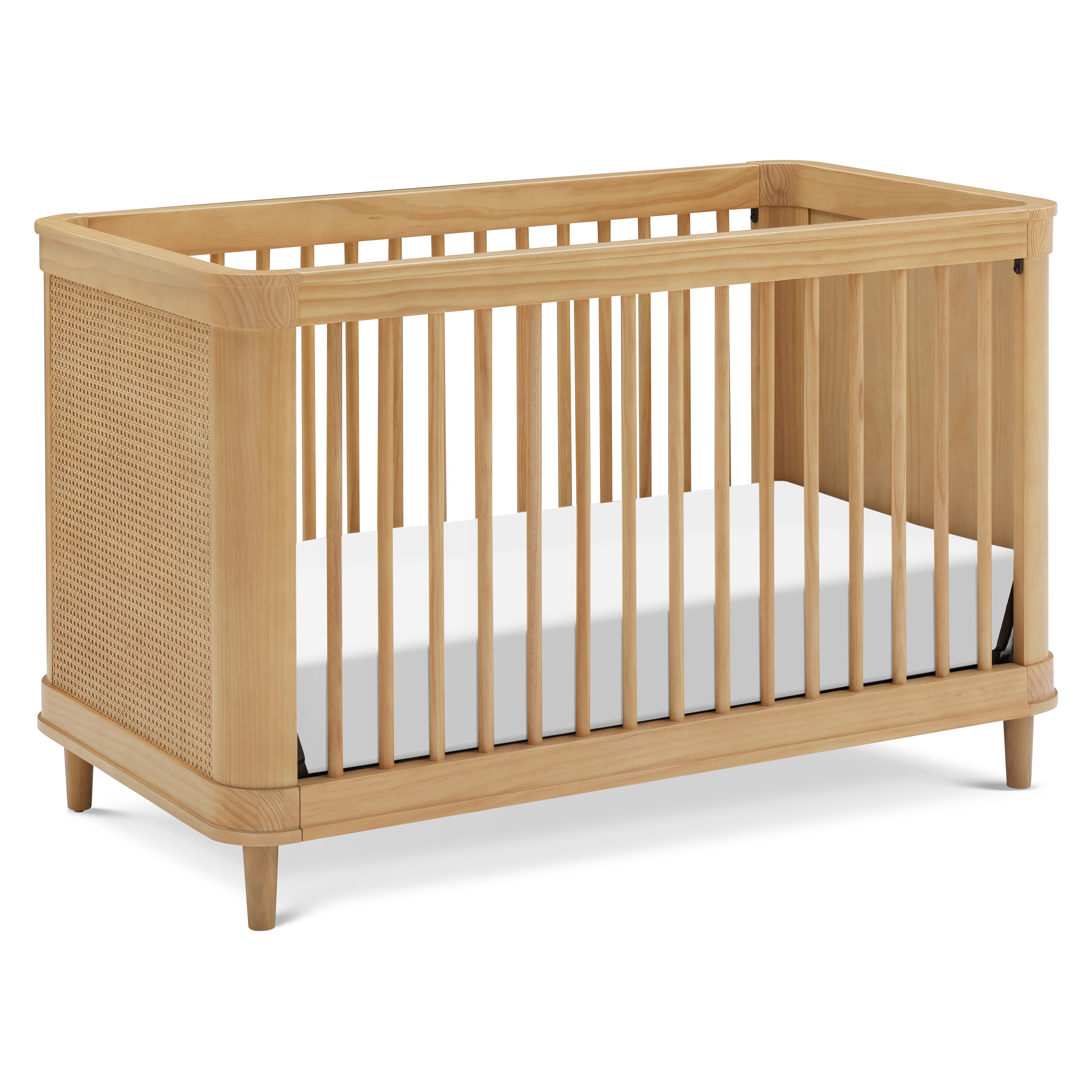 Marin with Cane 3-in-1 Convertible Crib in Honey & Honey Cane