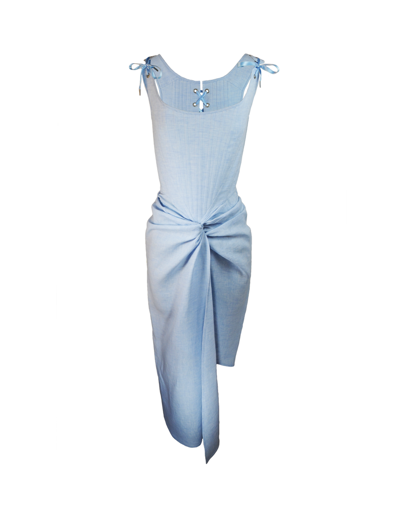 Pastel Knot Skirt in Ice Blue