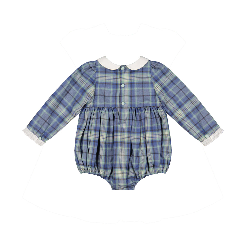 Heidi Blue Tartan Baby Romper