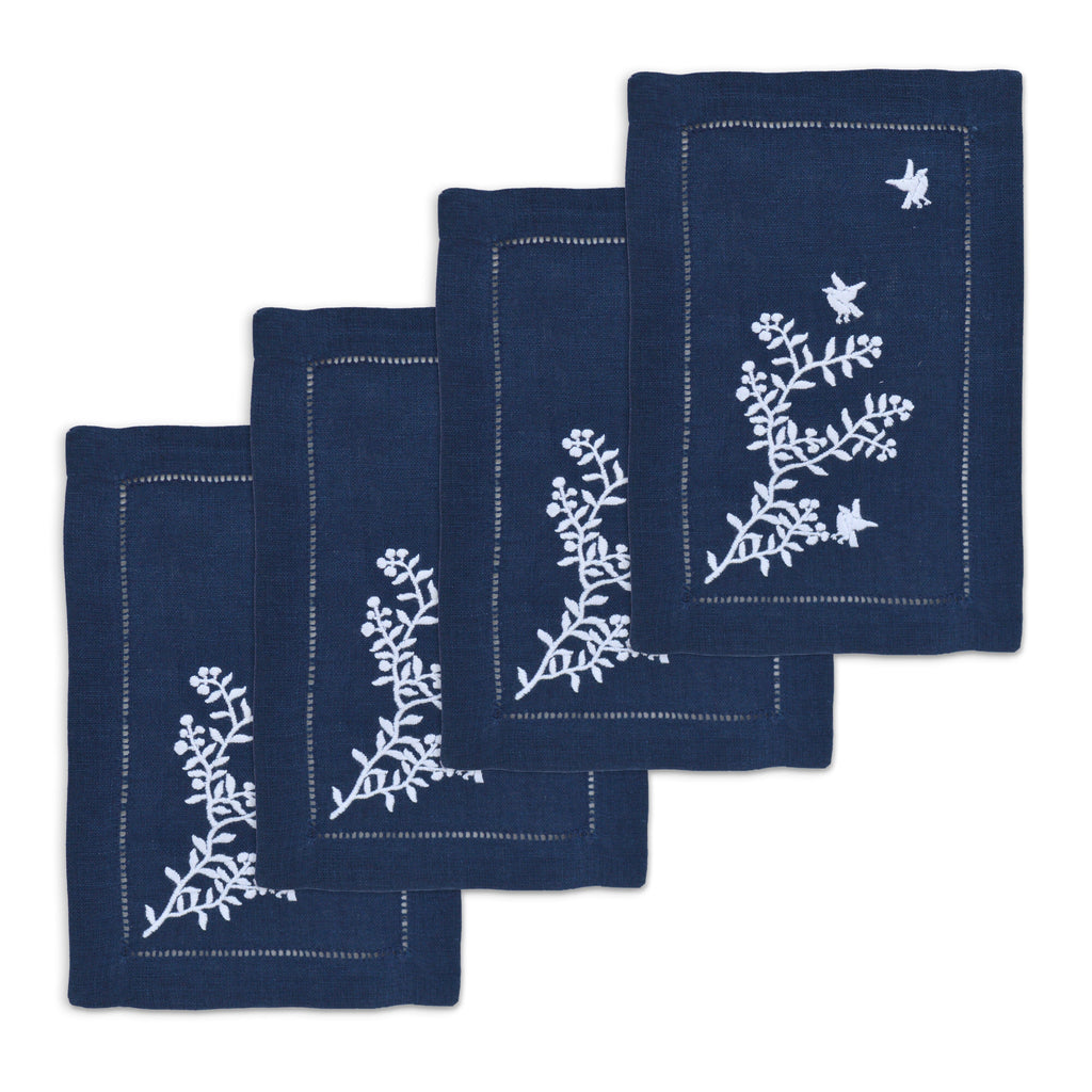 Blue Chinoiserie Cocktail Napkins (4) Inlaid table Chefanie
