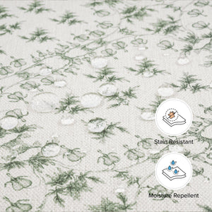 Sarah Flint x Namesake Crawford Gliding Ottoman in Eco-Performance Fabric | Water Repellent & Stain Resistant in Green Lattice Performance Eco-Weave