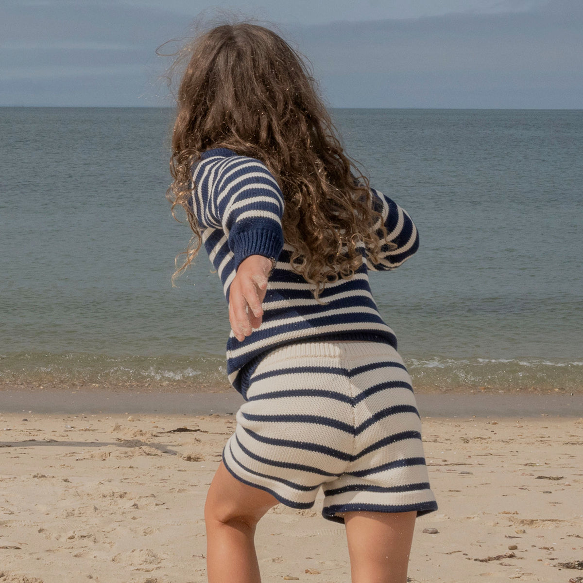 Unisex Breton Stripe Knit Short