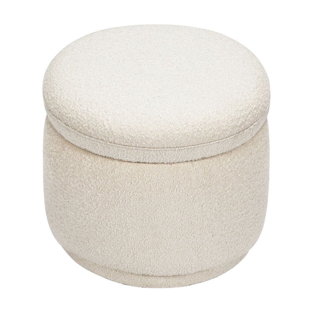 Enoki Storage Ottoman in Boucle in Ivory Boucle