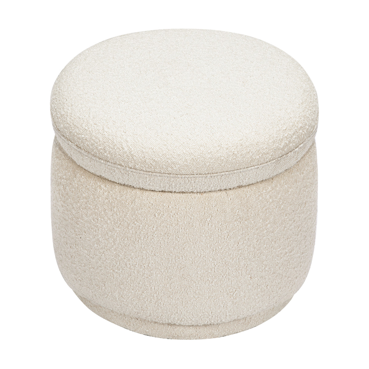 Enoki Storage Ottoman in Boucle in Ivory Boucle