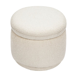 Enoki Storage Ottoman in Boucle in Ivory Boucle