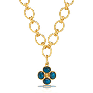 Berry Clover Double Sided Pendant in Blue Labradorite