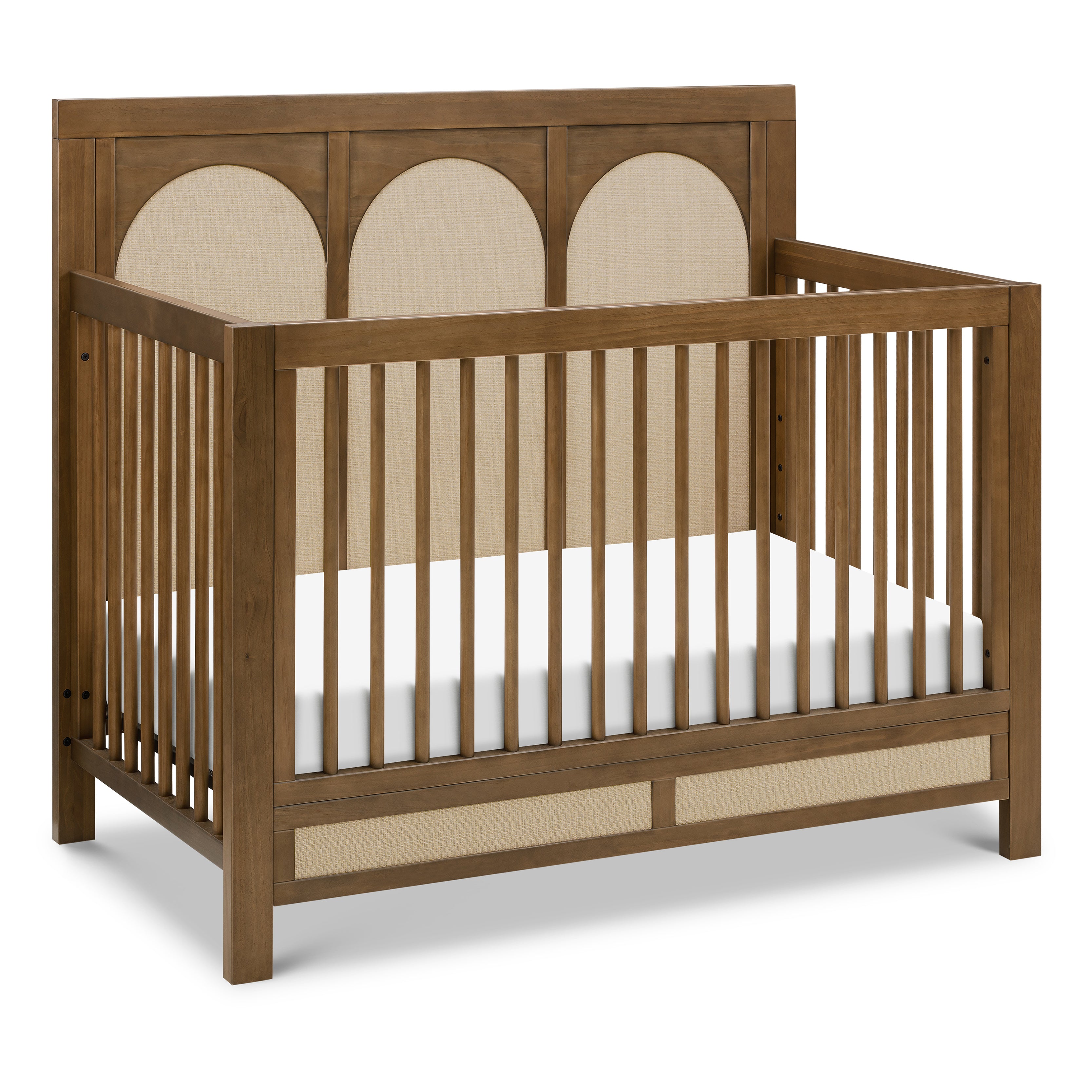 Eloise 4-in-1 Convertible Crib in Natural Walnut & Performance Sand Eco-Weave