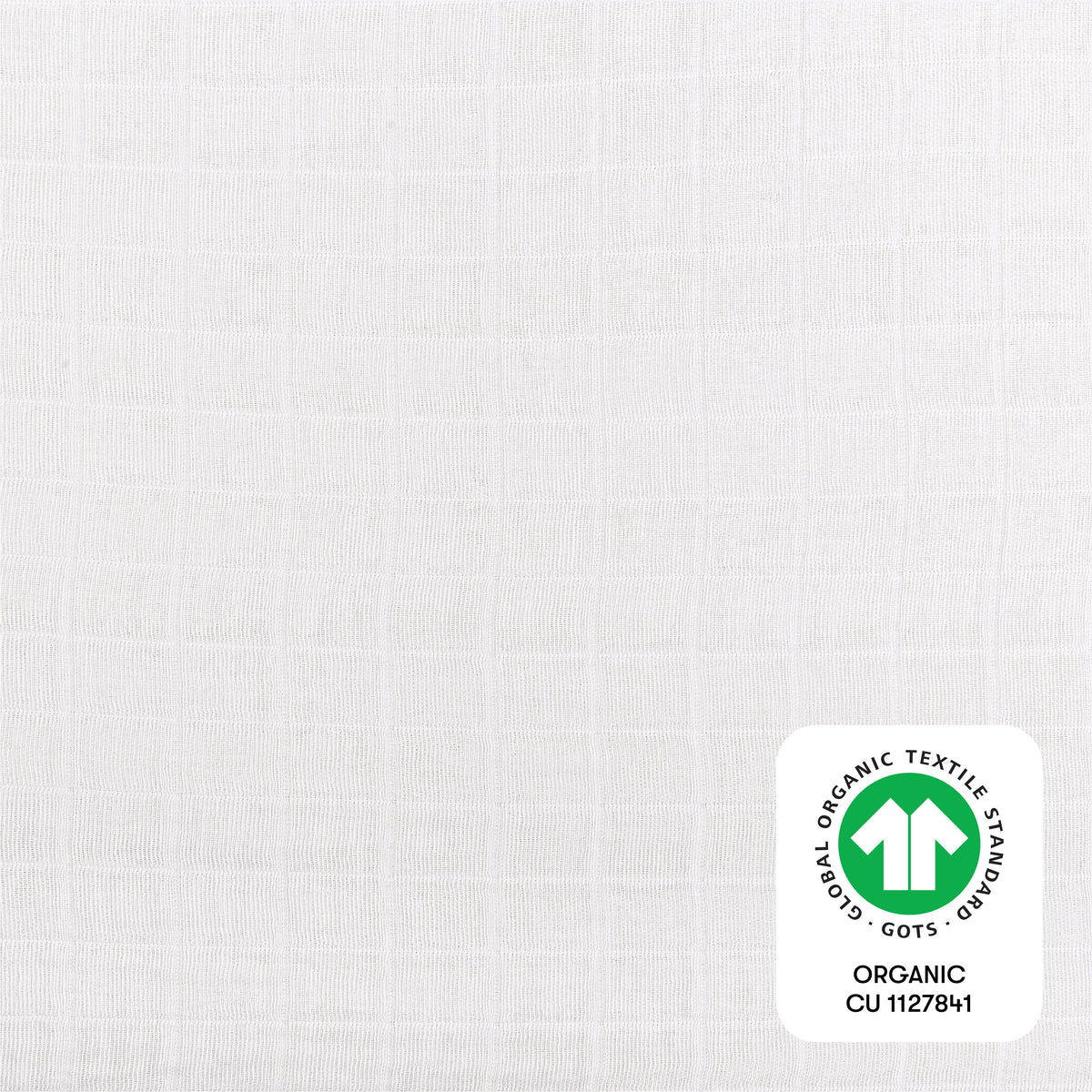 Crib Sheet in GOTS Certified Organic Muslin Cotton in White