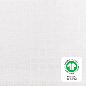 Crib Sheet in GOTS Certified Organic Muslin Cotton in White