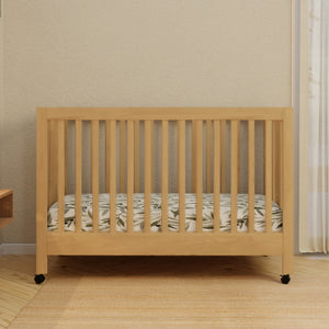 Maki Portable Folding Crib with Toddler Bed Conversion Kit in Honey