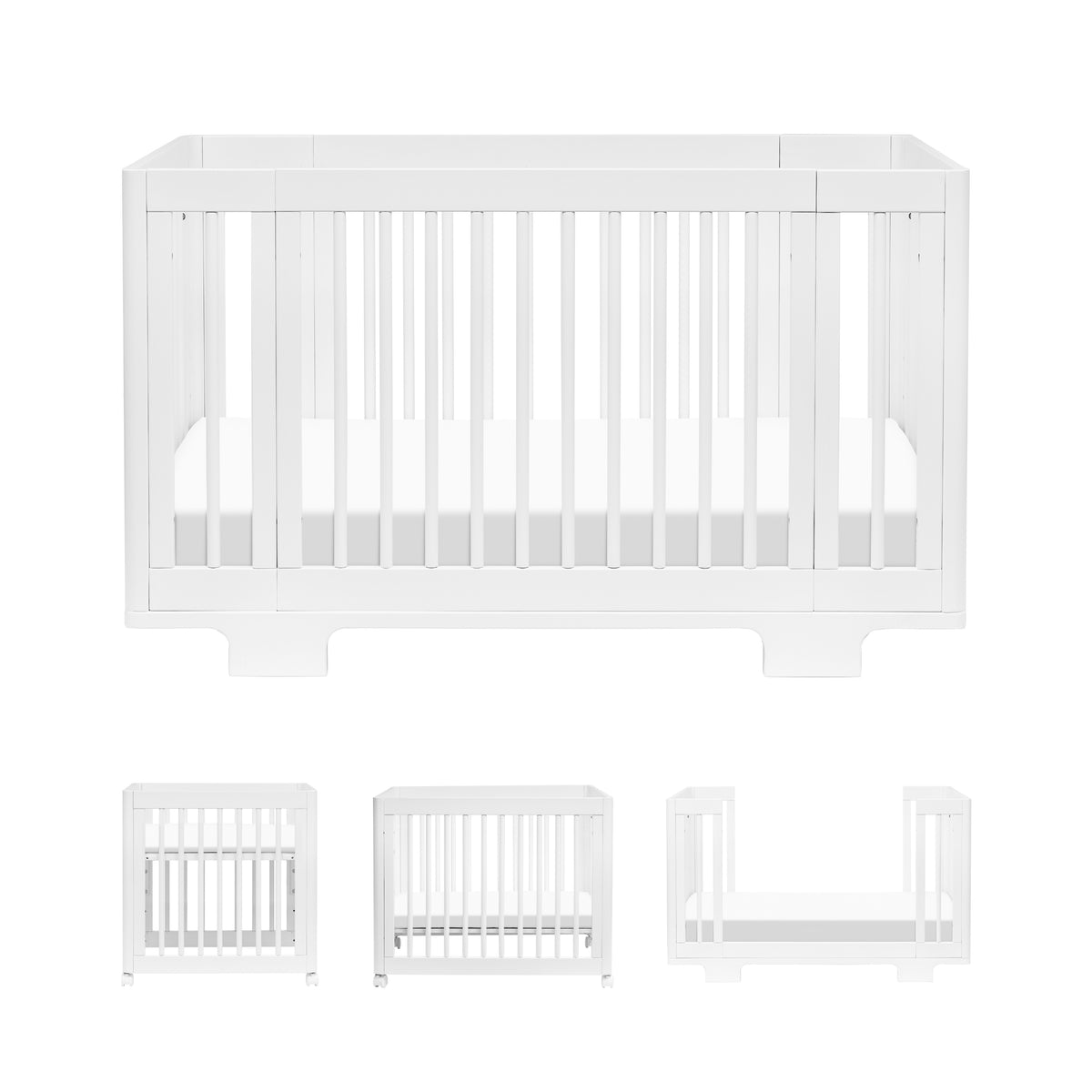 Yuzu 8-in-1 Convertible Crib with All-Stages Conversion Kits in White
